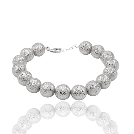 Bracciale Oro Bianco Oro 18 carati Milleluci Solo Oro Sfera 12 mm