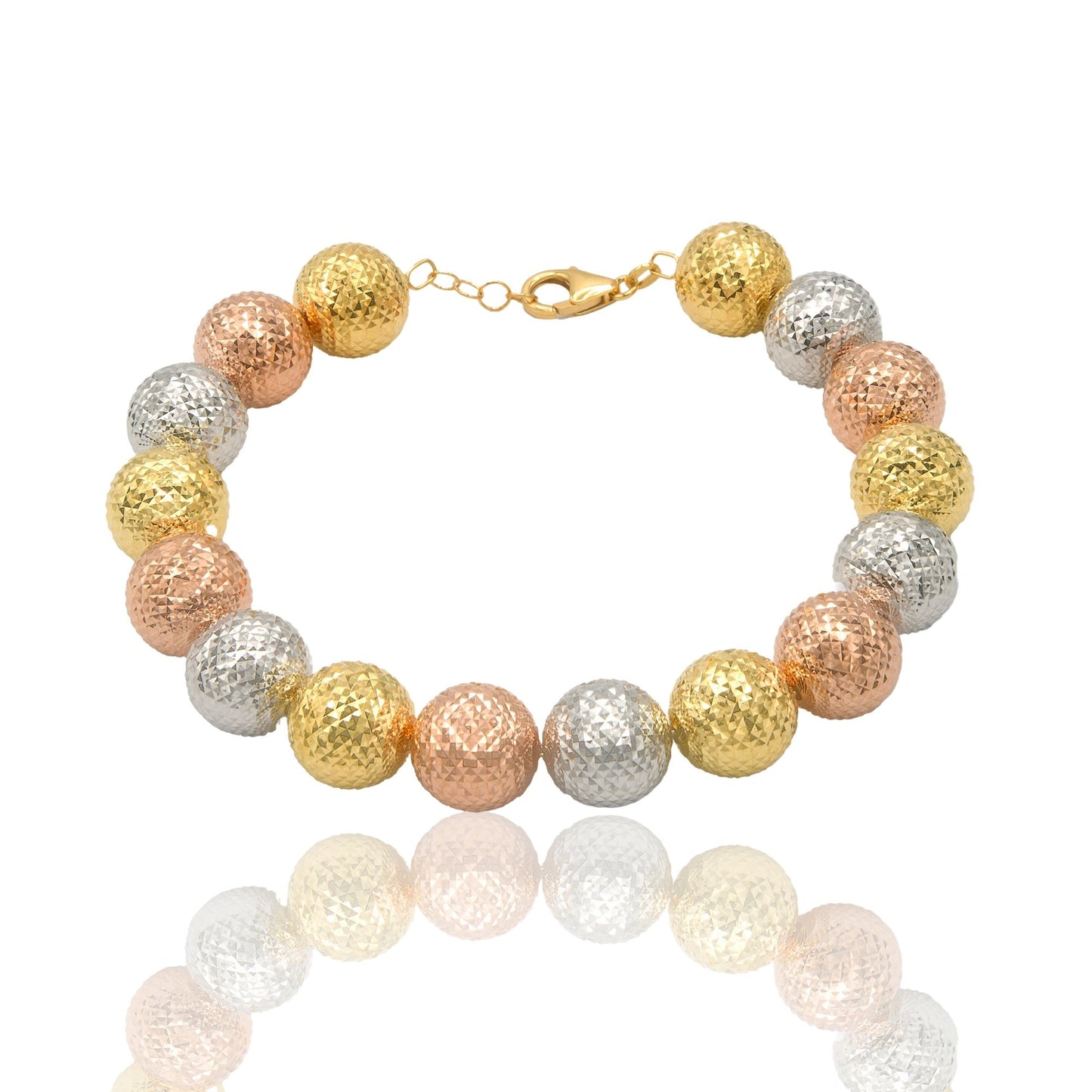 Bracciale Oro Bianco, Oro Giallo, Oro Rosa Oro 18 carati Milleluci Solo Oro Sfera 12 mm