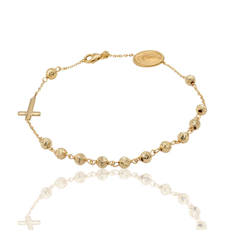 Bracciale Oro Giallo Oro 18 carati Rosario Sfere Milleluci Solo Oro Sfera 4 mm