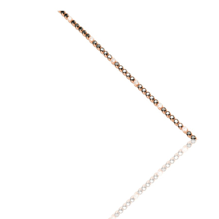 Bracciale Oro Rosa Oro 18 carati Tennis morbido Zirconi Neri, Zirconi Bianchi lunghezza 18cm spessore mm 1,4