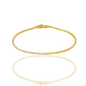 Bracciale Oro Giallo Oro 18 carati Tennis morbido Zirconi Bianchi lunghezza 19cm spessore mm 1,5