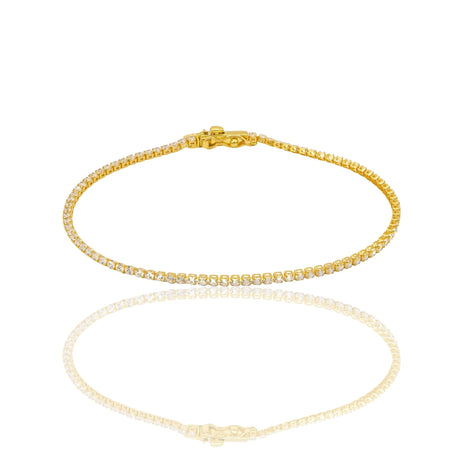 Bracciale Oro Giallo Oro 18 carati Tennis morbido Zirconi Bianchi lunghezza 19cm spessore mm 1,5