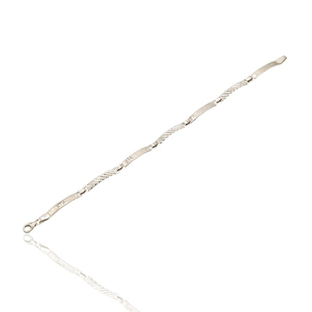 Bracciale Oro Bianco Oro 18 carati Piastre Alternate Solo Oro cm. 19,5