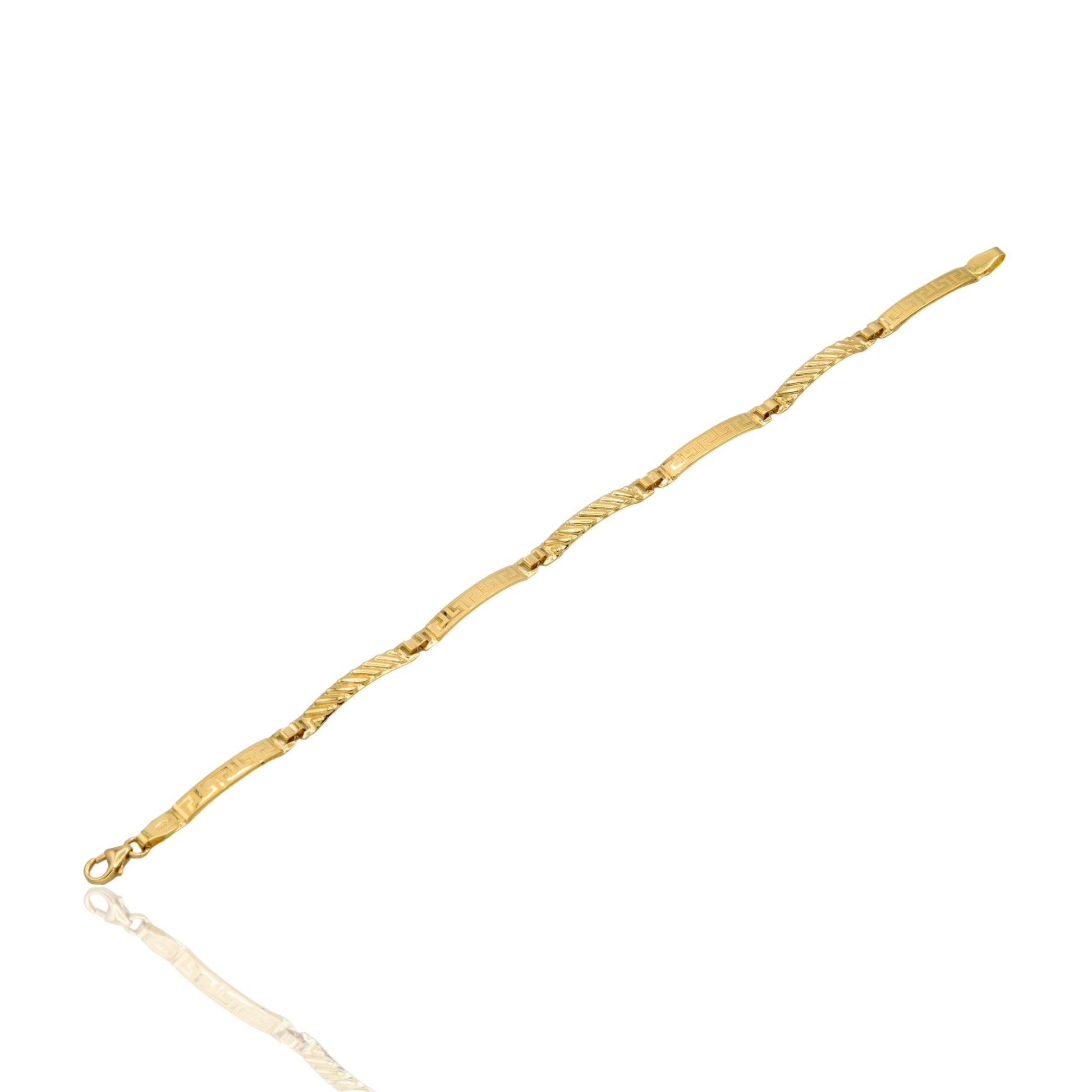 Bracciale Oro Giallo Oro 18 carati Piastre Alternate Solo Oro