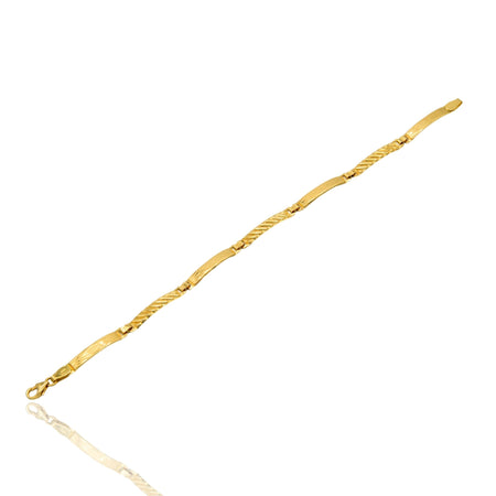 Bracciale Oro Giallo Oro 18 carati Piastre Alternate Solo Oro cm. 19,5