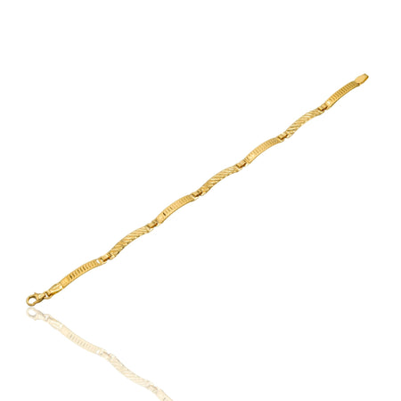Bracciale Oro Giallo Oro 18 carati Piastre Alternate Solo Oro cm. 19,5