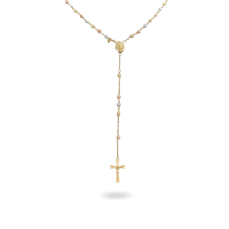 Collana Oro Giallo, Oro Bianco, Oro Rosa Oro 18 carati Rosario Milleluci Solo Oro cm.50 Sfera 4  mm