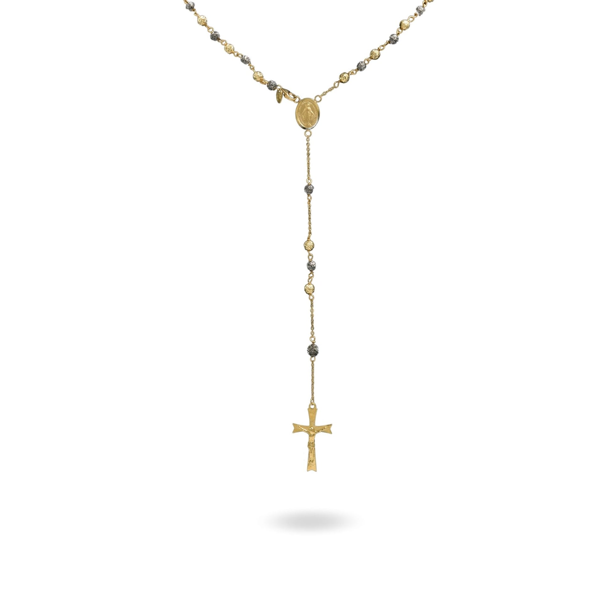 Collana Oro Giallo, Oro Brunito Oro 18 carati Rosario Milleluci Solo Oro cm.50 Sfera 4  mm