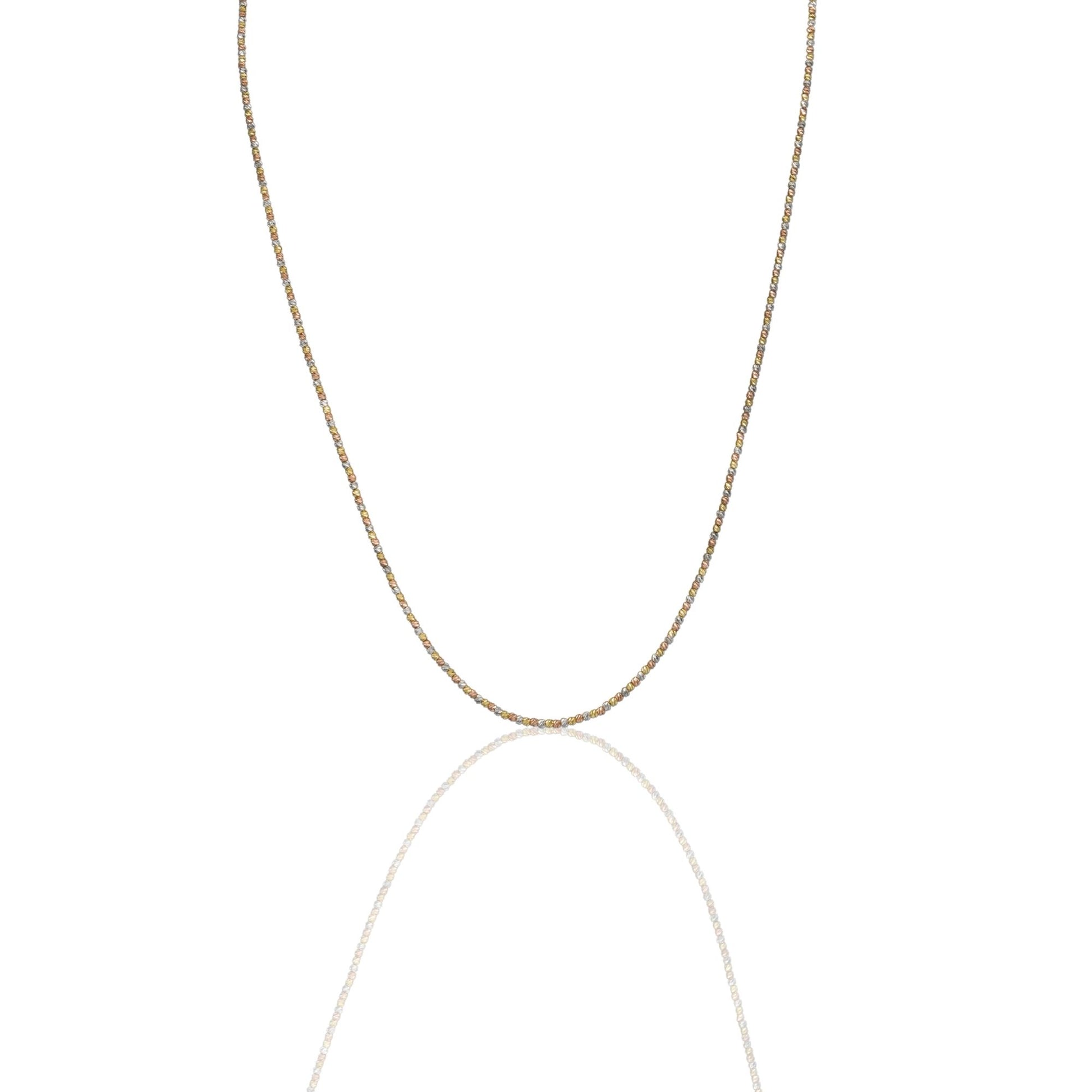 Collana Oro Giallo, Oro Bianco, Oro Rosa Oro 18 carati Girocollo sfere Slash Solo Oro cm.45  Sfera 1,5  mm