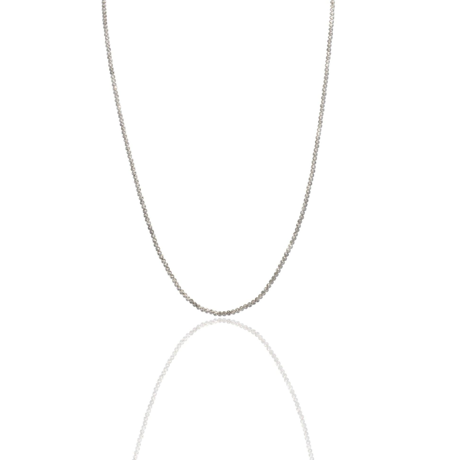 Collana Oro Bianco Oro 18 carati Girocollo sfere Slash Solo Oro cm.50 Sfera 3 mm
