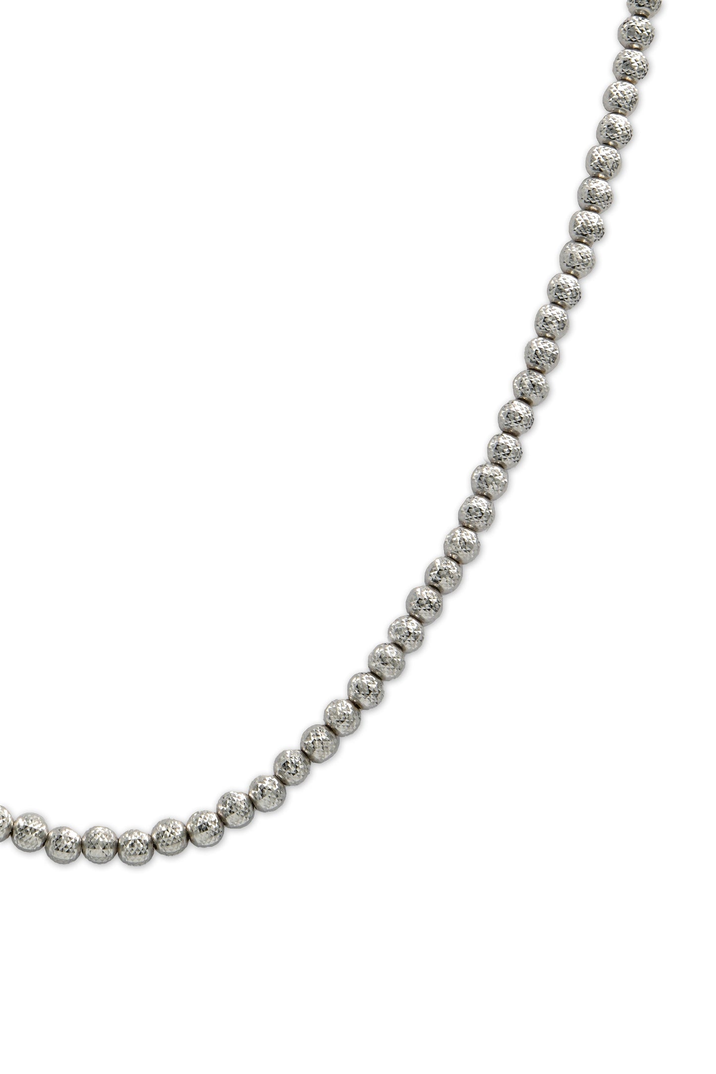 Collana Oro Bianco Oro 18 carati Girocollo Milleluci Solo Oro cm.50 Sfera 4 mm