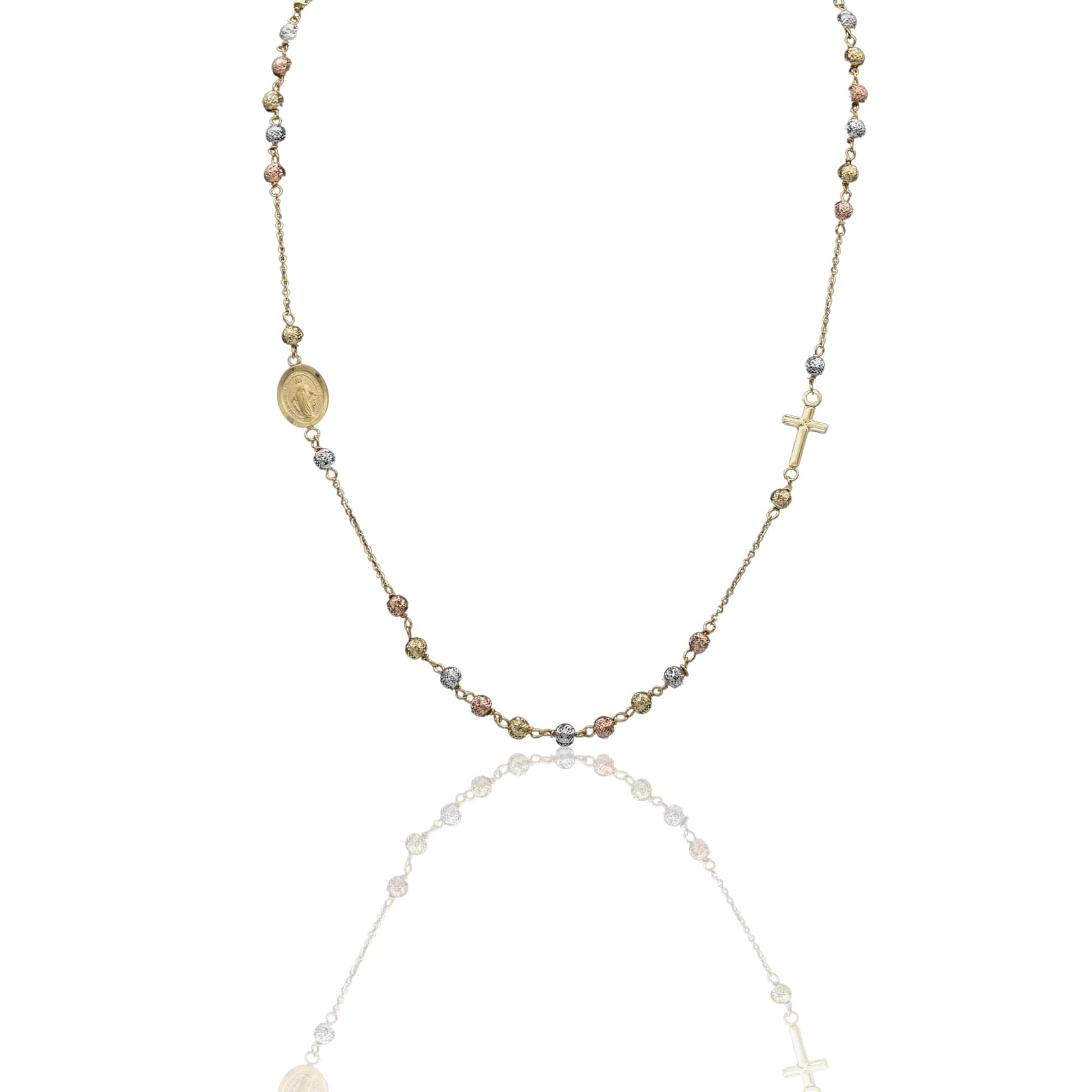 Collana Oro Bianco, Oro Giallo, Oro Rosa Oro 18 carati Rosario Girocollo Solo Oro 