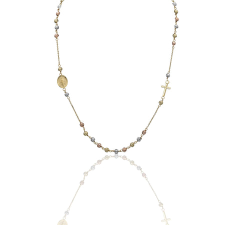 Collana Oro Bianco, Oro Giallo, Oro Rosa Oro 18 carati Rosario Girocollo Solo Oro 