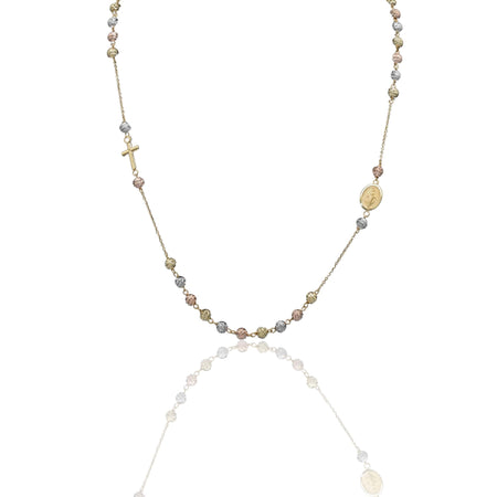 Collana Oro Bianco, Oro Giallo, Oro Rosa Oro 18 carati Rosario Girocollo Solo Oro 