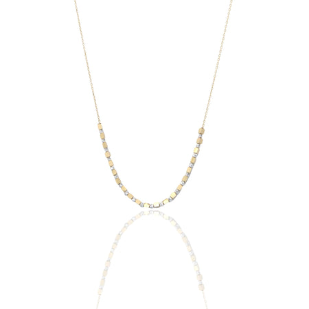 Collana Oro Giallo Oro Bianco Oro 18 carati Girocollo A Sfere Alternate Solo Oro