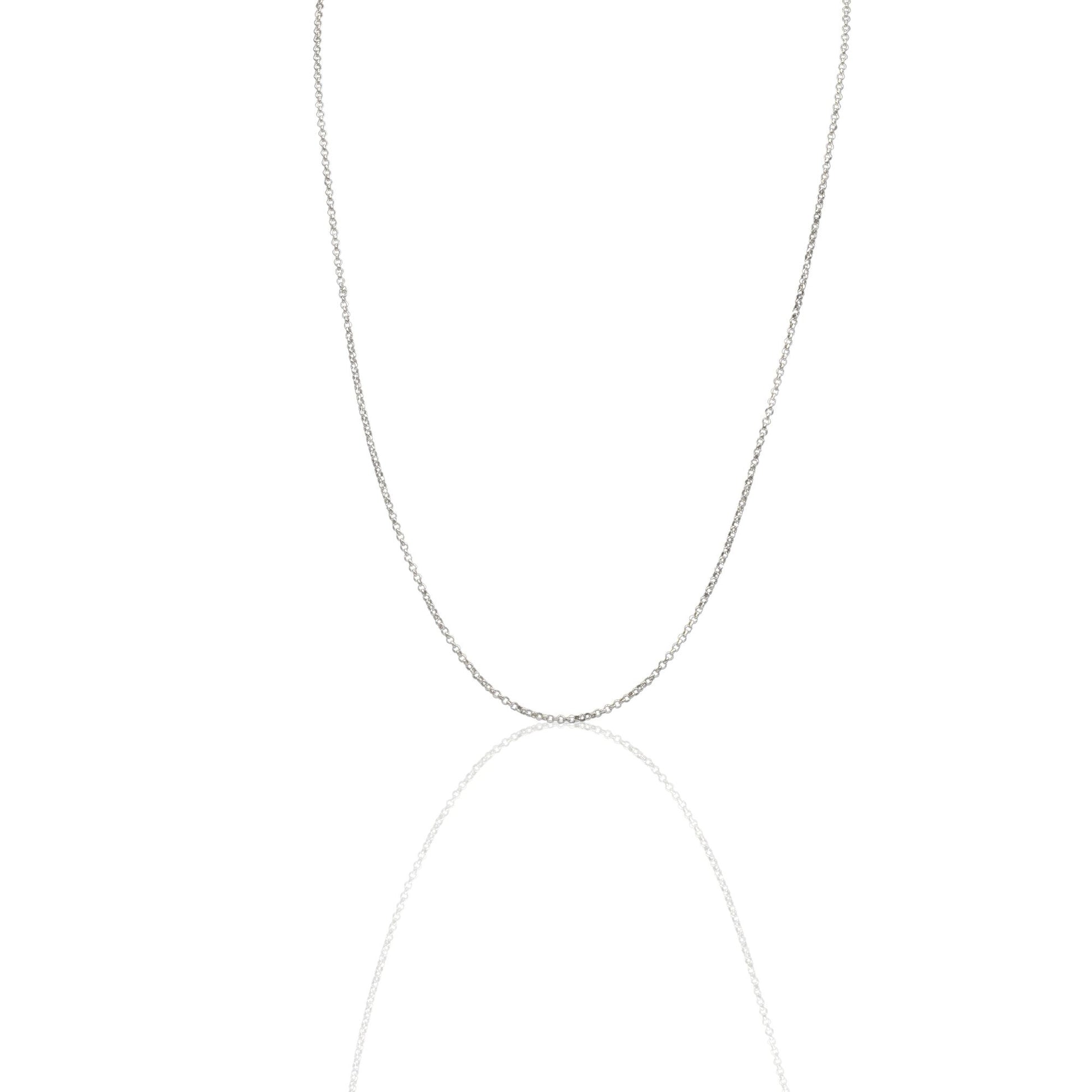 Collana Oro Bianco Oro 18 carati Girocollo Rolò Solo Oro cm.50