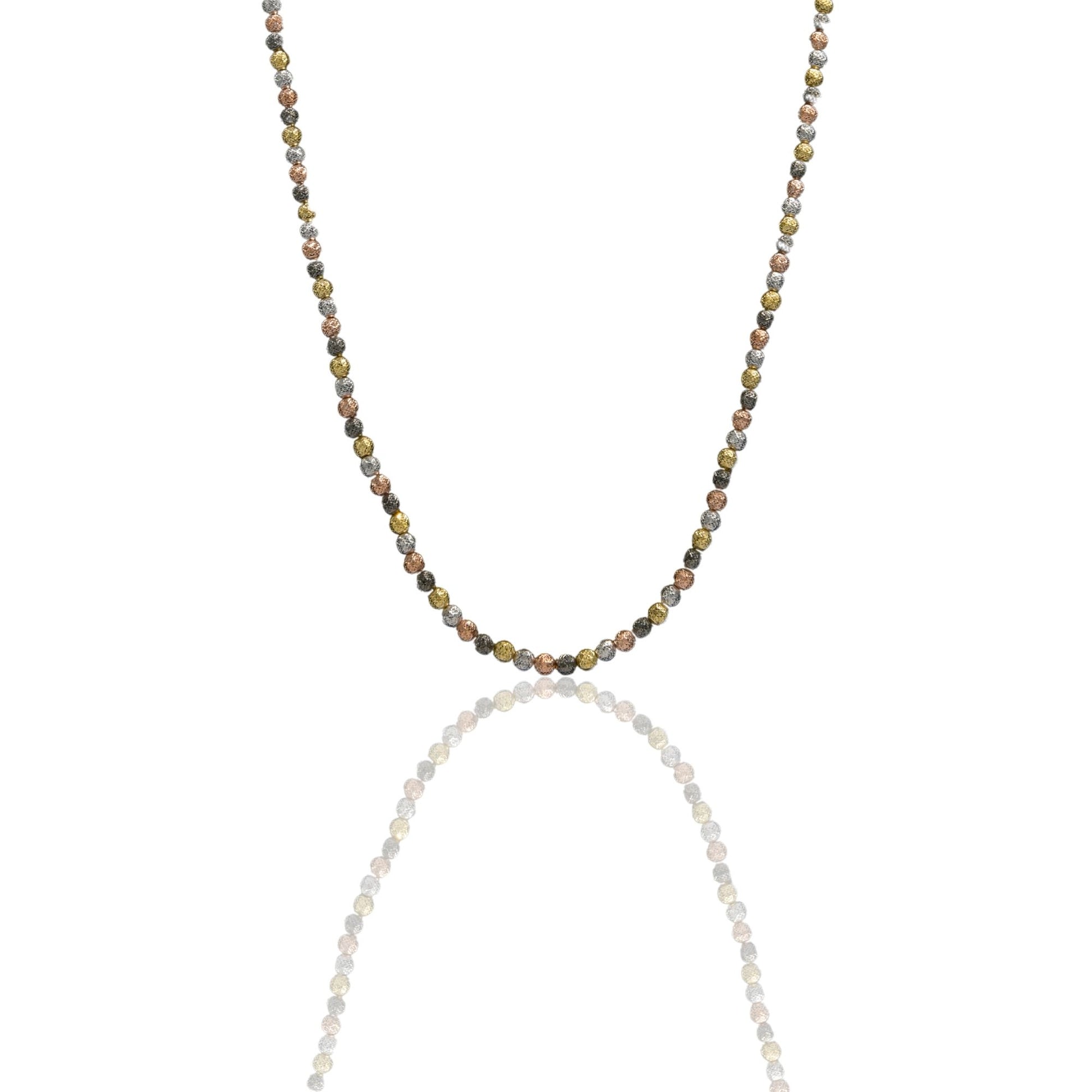 Collana Oro Bianco, Oro Giallo, Oro Rosa, Oro Brunito Oro 18 carati Girocollo Milleluci Solo Oro cm.50 Sfera 4 mm