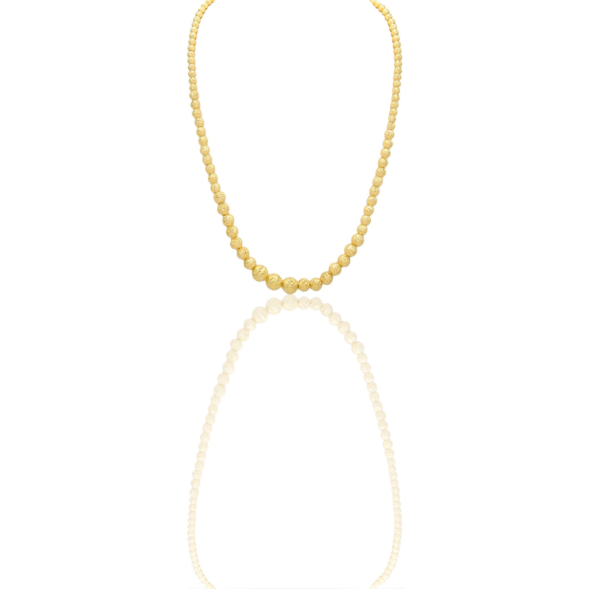 Collana Oro Giallo Oro 18 carati Milleluci Sfere a scalare Solo Oro Lunghezza cm. 45 sfera mm.4/5/6/8
