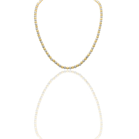 Collana Oro Giallo Oro Bianco Oro 18 carati Milleluci Solo Oro Lunghezza cm.50 sfera mm. 5
