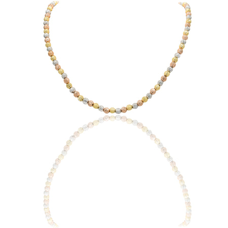 Collana Oro Giallo Oro Bianco, Oro Rosa Oro 18 carati Milleluci Solo Oro Lunghezza cm.50 sfera mm. 5
