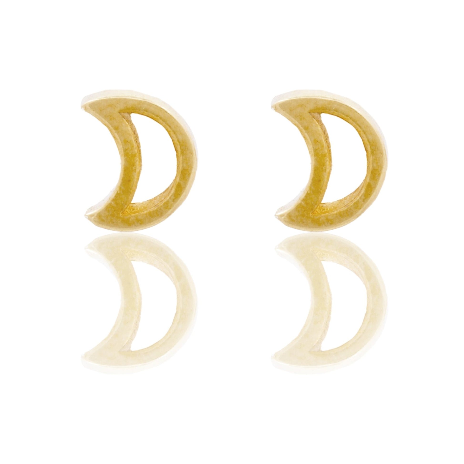 Orecchini Oro Giallo Oro 18 carati Sagoma Luna Solo Oro