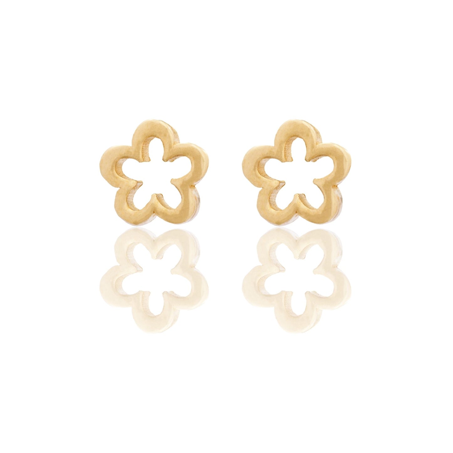 Orecchini Oro Giallo Oro 18 carati Sagoma Fiore Solo Oro