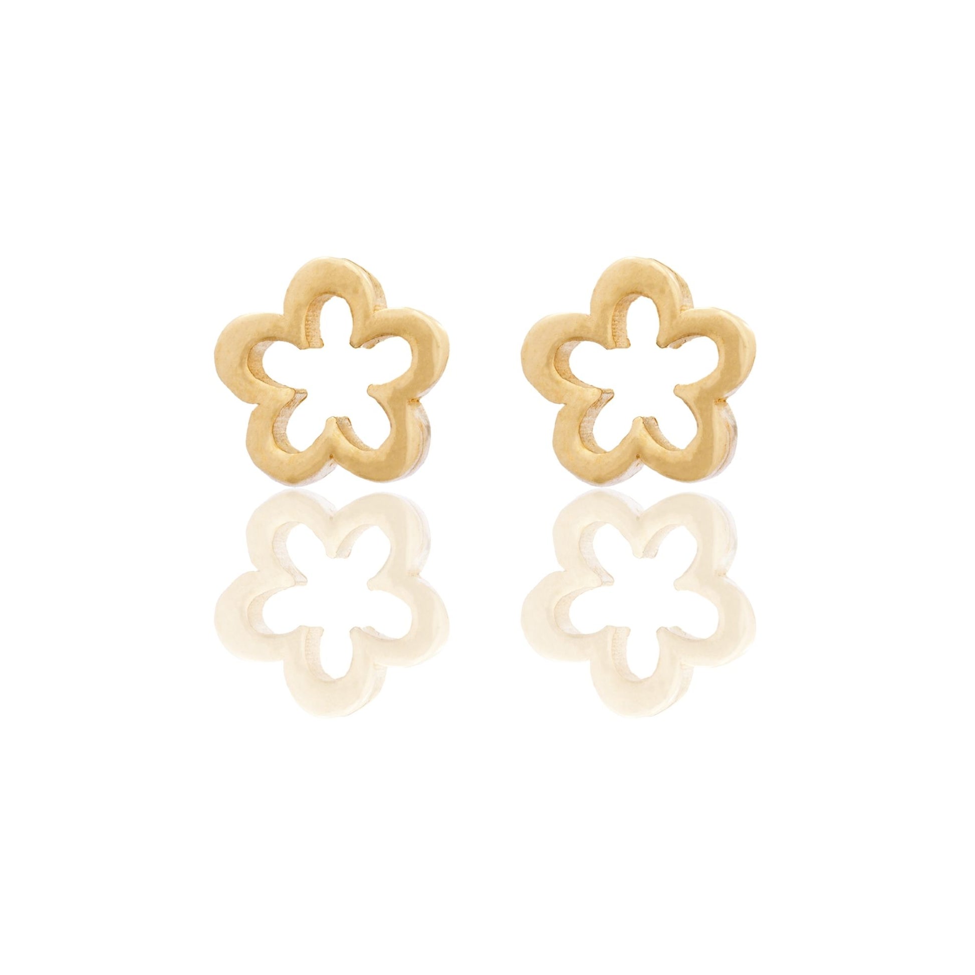 Orecchini Oro Giallo Oro 18 carati Sagoma Fiore Solo Oro