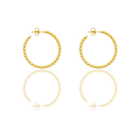 Orecchini Oro Giallo Oro 18 carati Cerchi Milleluci Solo Oro diametro esterno cm.3 diametro sfera mm.3