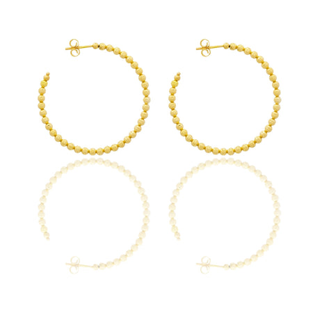 Orecchini Oro Giallo Oro 18 carati Cerchi Milleluci Solo Oro diametro esterno cm.4 diametro sfera mm.3