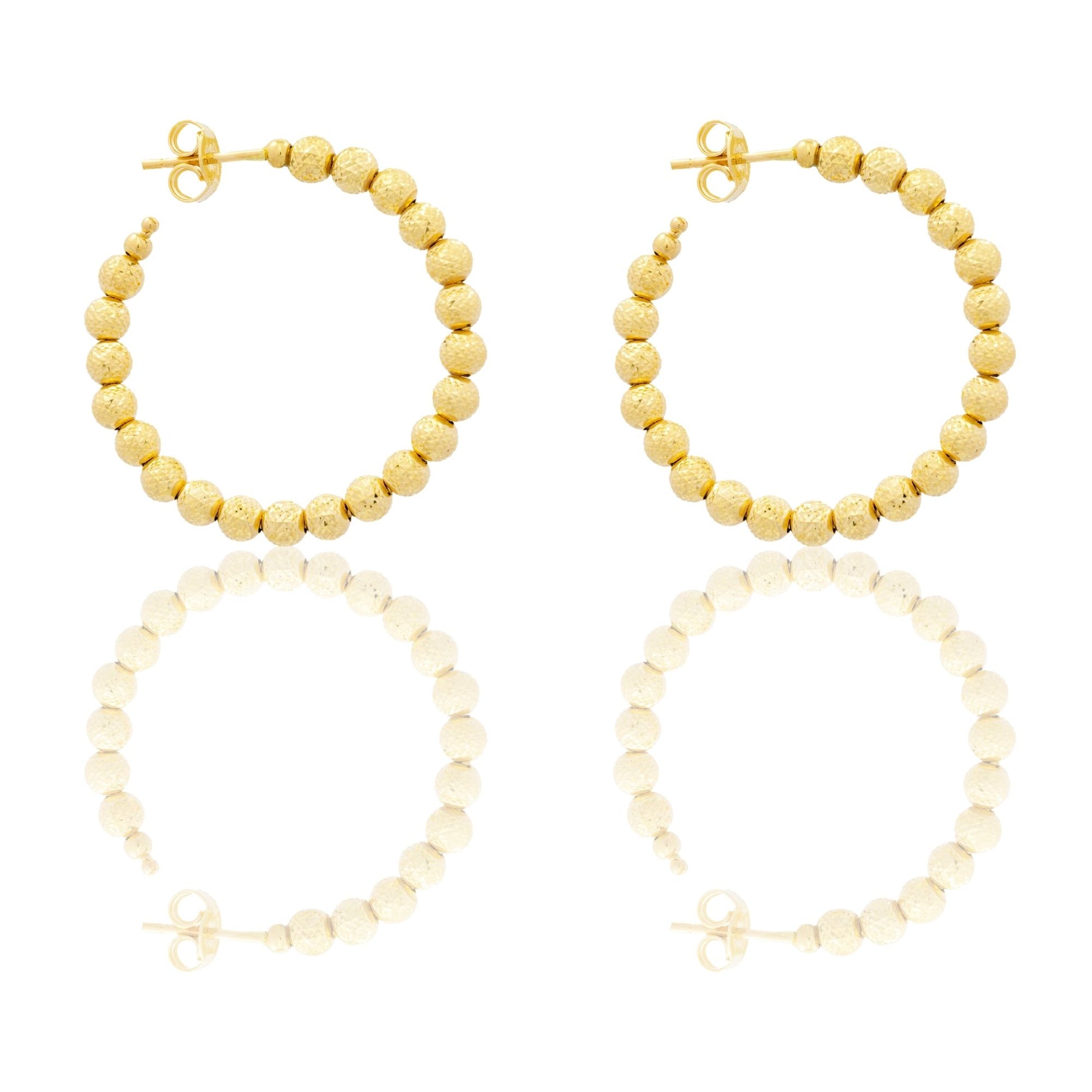Orecchini Oro Giallo Oro 18 carati Cerchi Milleluci Solo Oro diametro esterno cm.3 diametro sfera mm.4