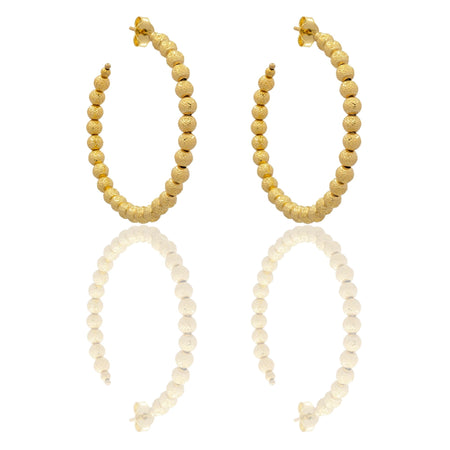 Orecchini Oro Giallo Oro 18 carati Cerchi Milleluci Solo Oro diametro esterno cm.4 diametro sfera mm.4