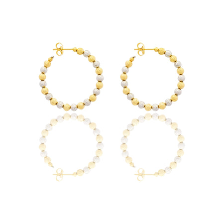 Orecchini Oro Bianco Oro 18 carati Volto Padre Pio Solo Oro diametro esterno cm.3 diametro sfera mm.4