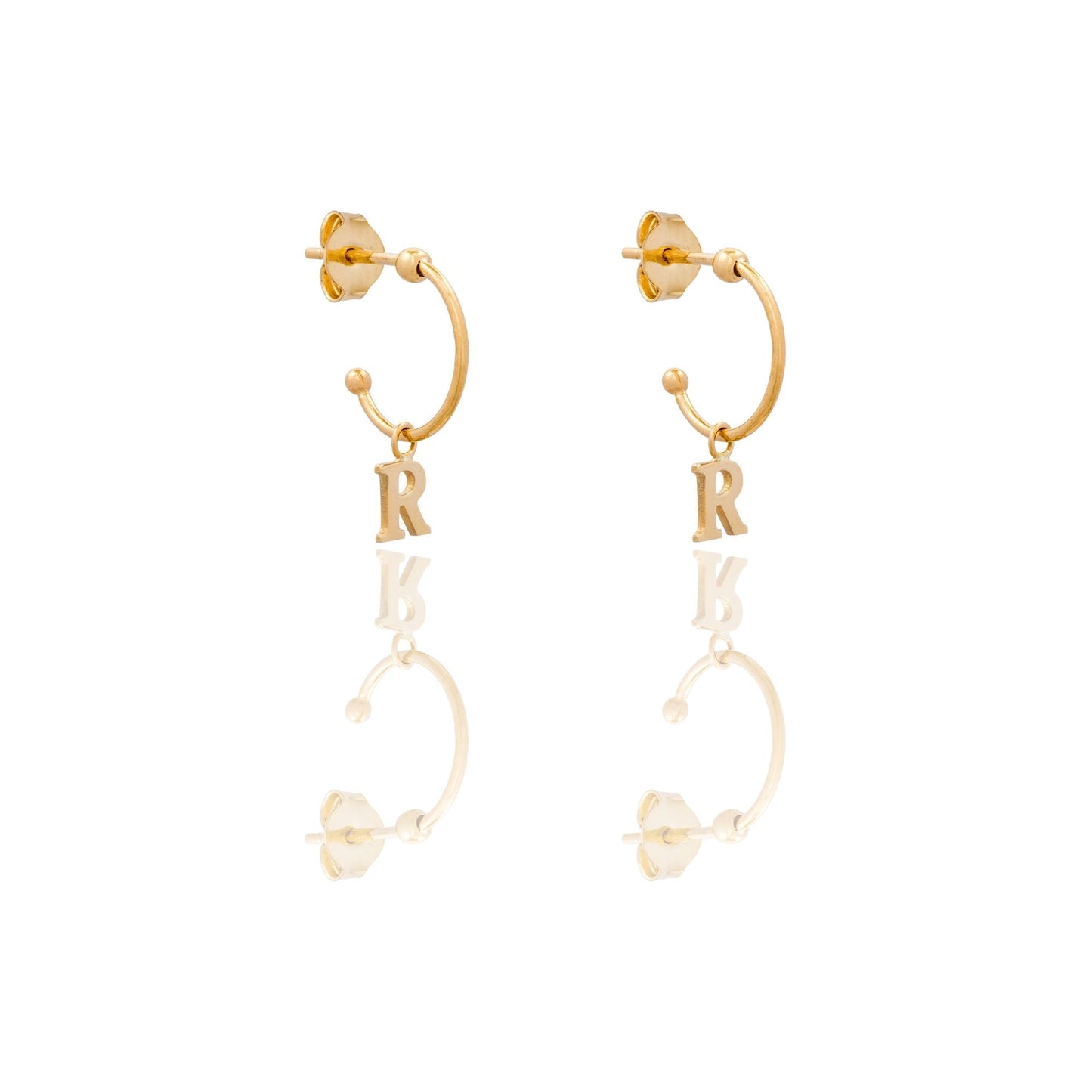 ORECCHINI DONNA CERCHIETTO CON LETTERA R