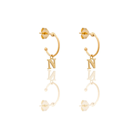 ORECCHINI DONNA CERCHIETTO CON LETTERA N