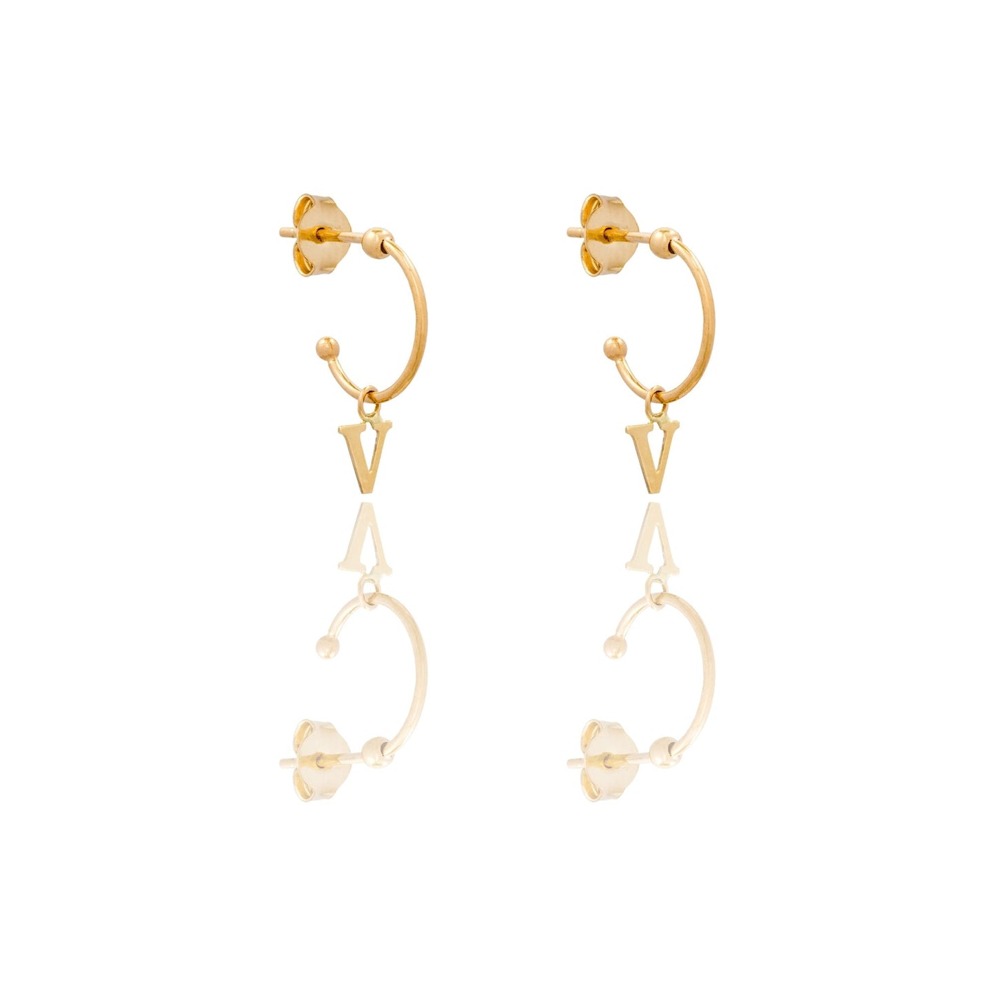 ORECCHINI DONNA CERCHIETTO CON LETTERA V