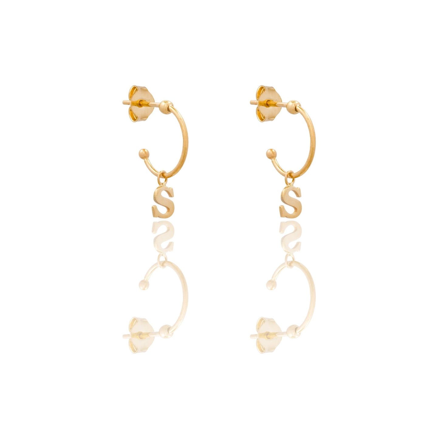 ORECCHINI DONNA CERCHIETTO CON LETTERA S