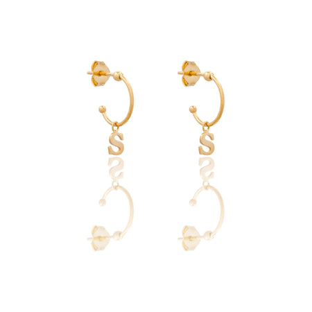 ORECCHINI DONNA CERCHIETTO CON LETTERA S