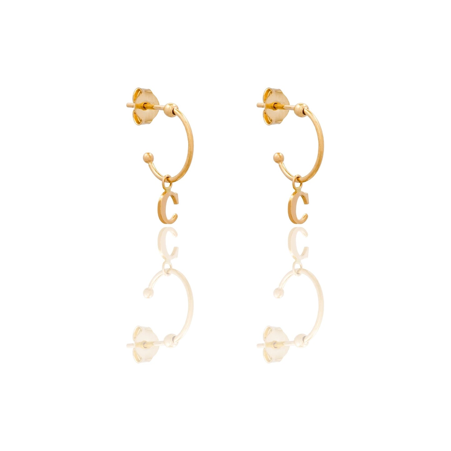 ORECCHINI DONNA CERCHIETTO CON LETTERA C