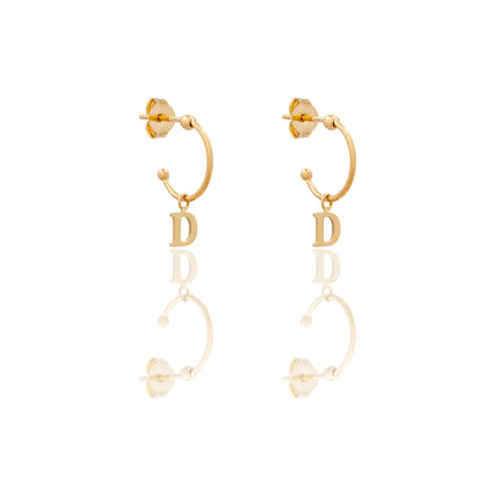 ORECCHINI DONNA CERCHIETTO CON LETTERA D