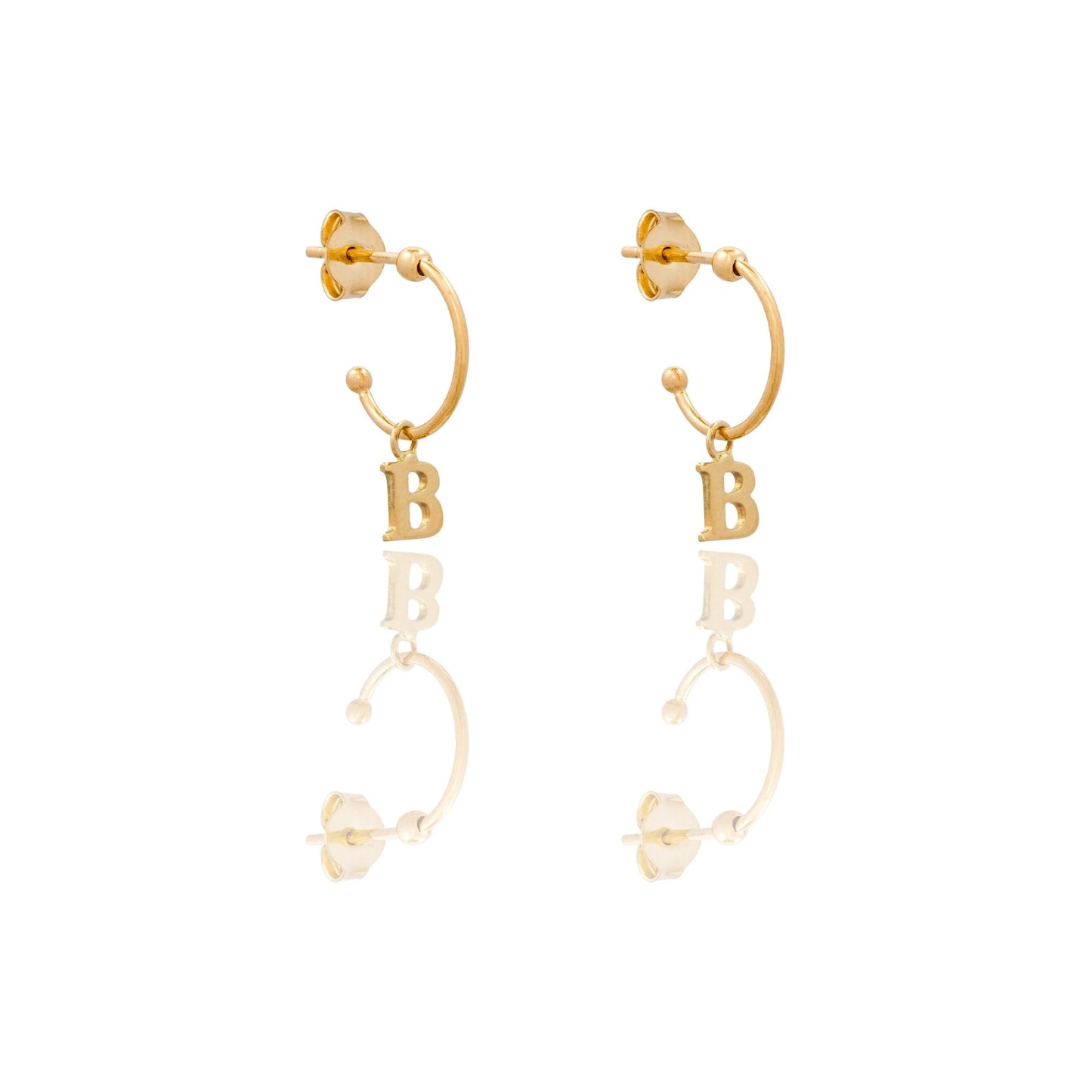 ORECCHINI DONNA CERCHIETTO CON LETTERA B