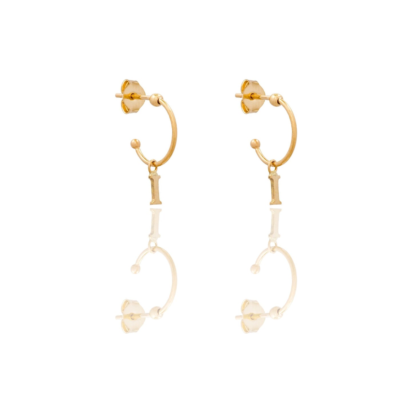 ORECCHINI DONNA CERCHIETTO CON LETTERA I