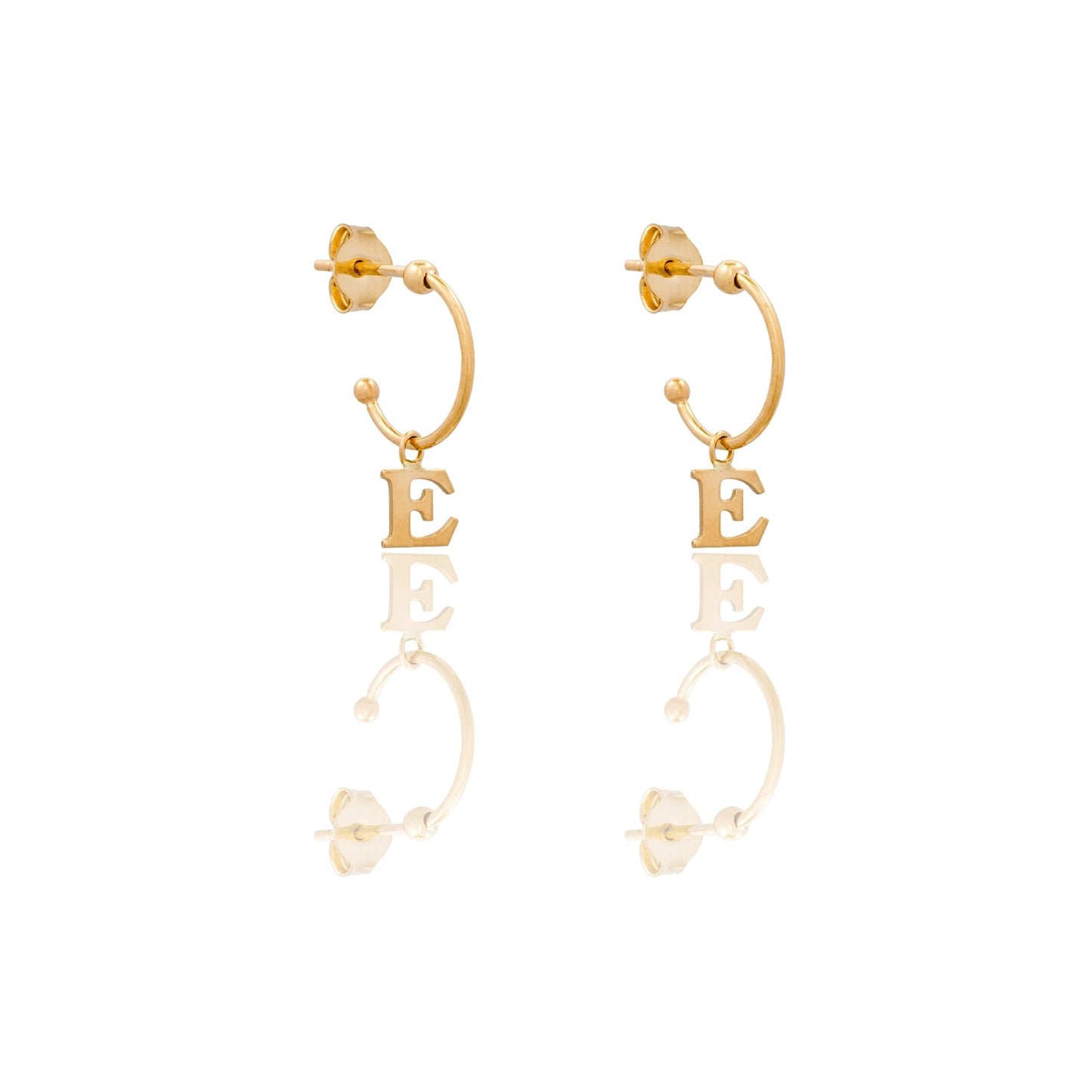 ORECCHINI DONNA CERCHIETTO CON LETTERA E