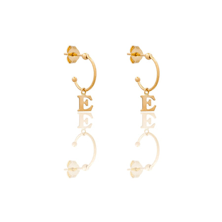 ORECCHINI DONNA CERCHIETTO CON LETTERA E