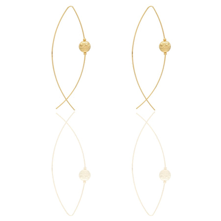 Orecchini Oro Giallo Oro 18 carati Pendenti con Sfera Milleluci Solo Oro Lunghezza cm.6 sfera mm. 8