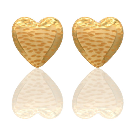 Orecchini Oro Giallo Oro 18 carati Cuore Aqua Solo Oro