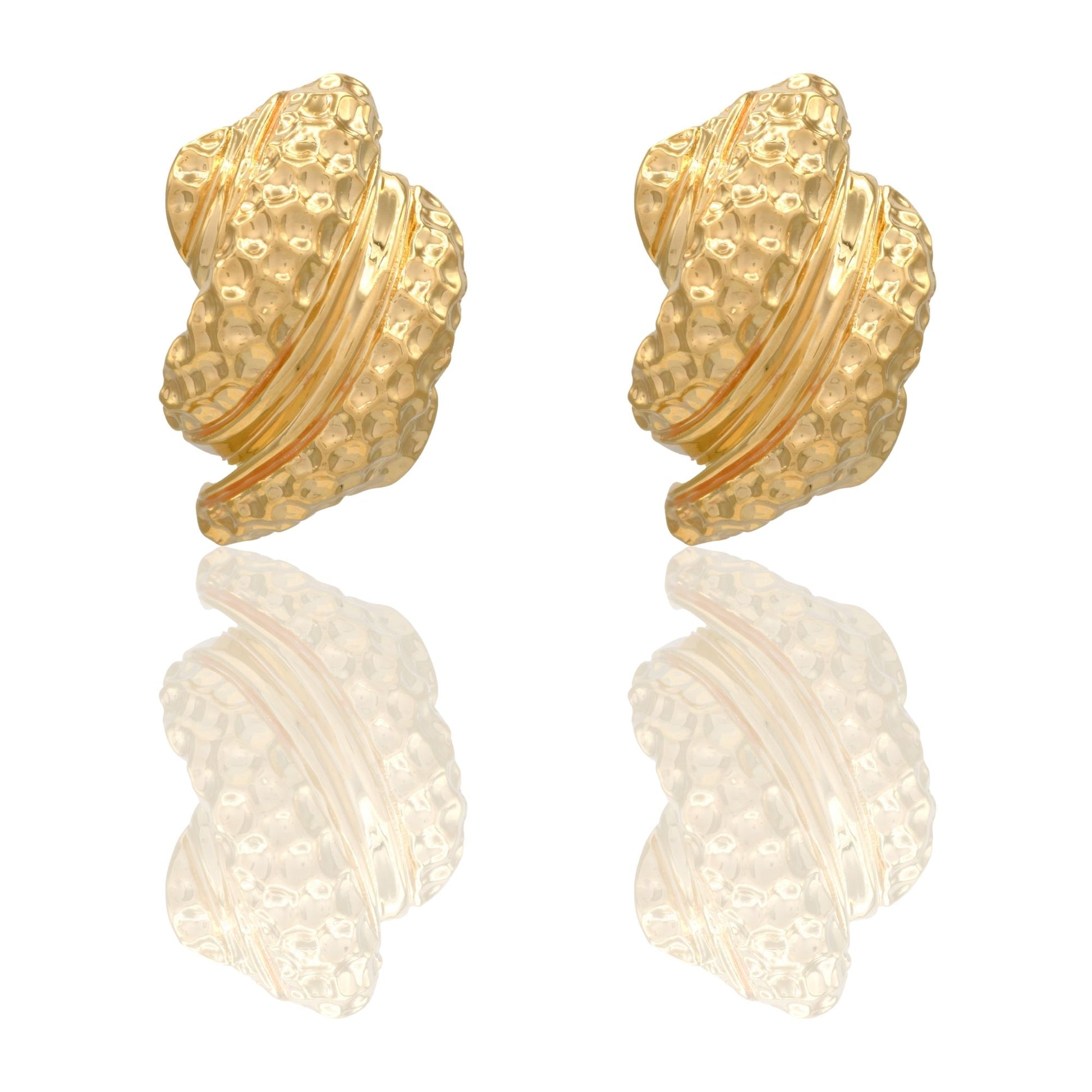 Orecchini Oro Giallo Oro 18 carati Conchiglia Aqua Solo Oro