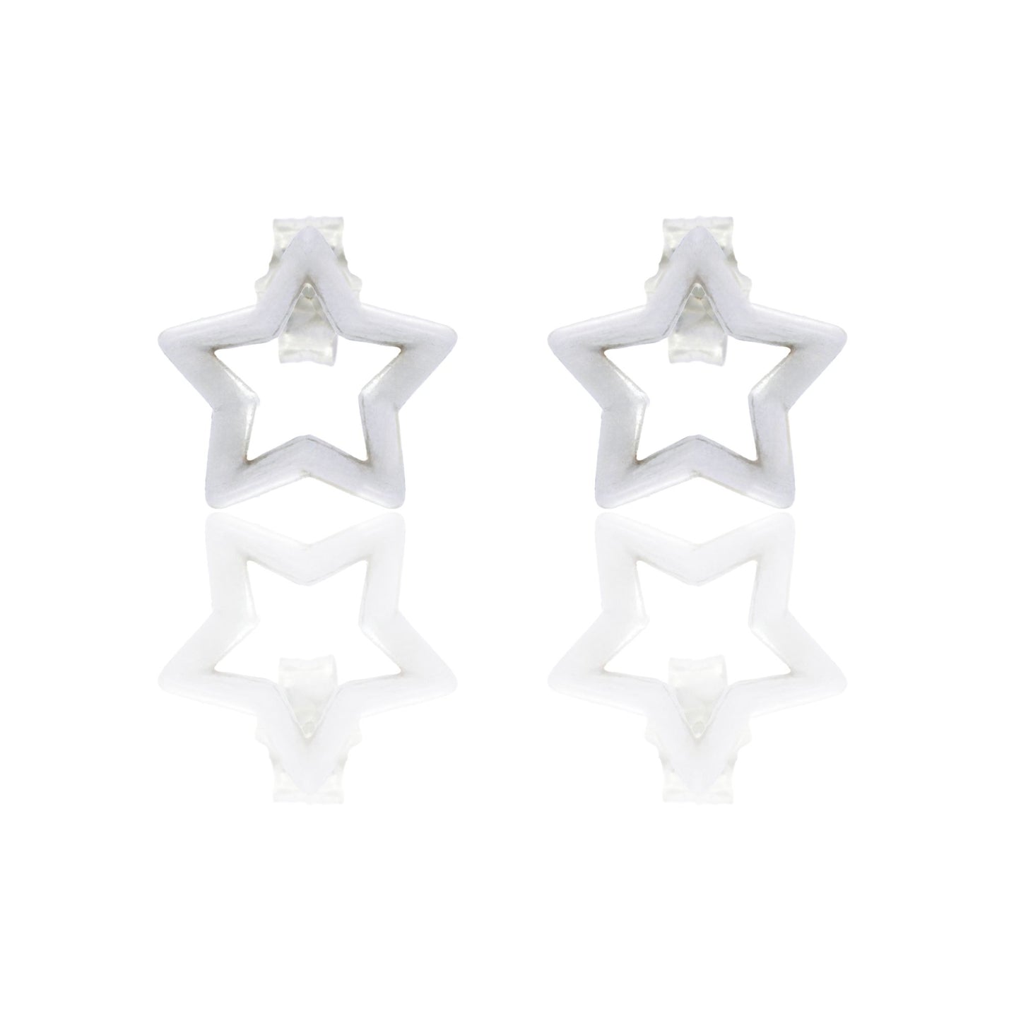 Orecchini Oro Bianco Oro 18 carati Stella Solo Oro
