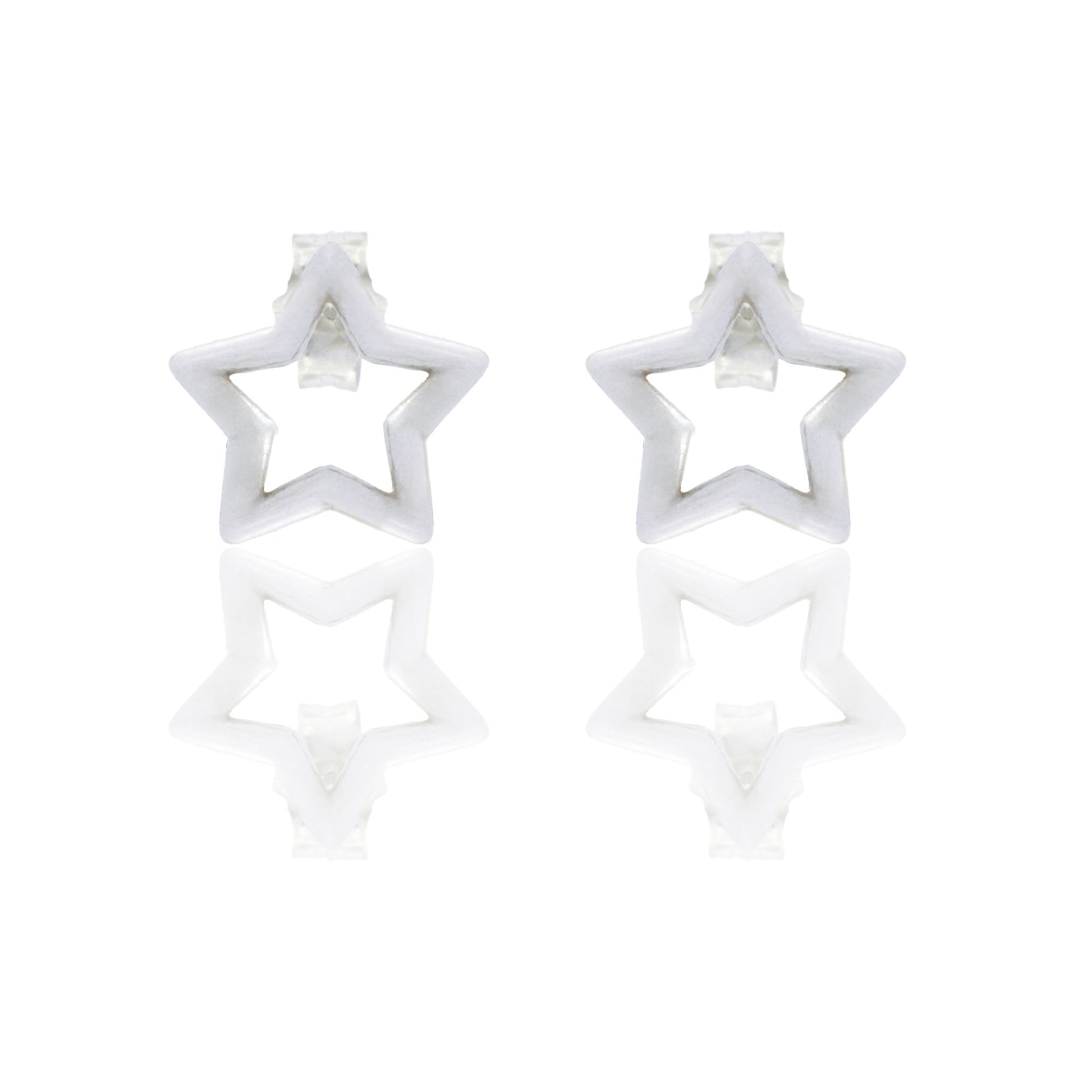 Orecchini Oro Bianco Oro 18 carati Stella Solo Oro