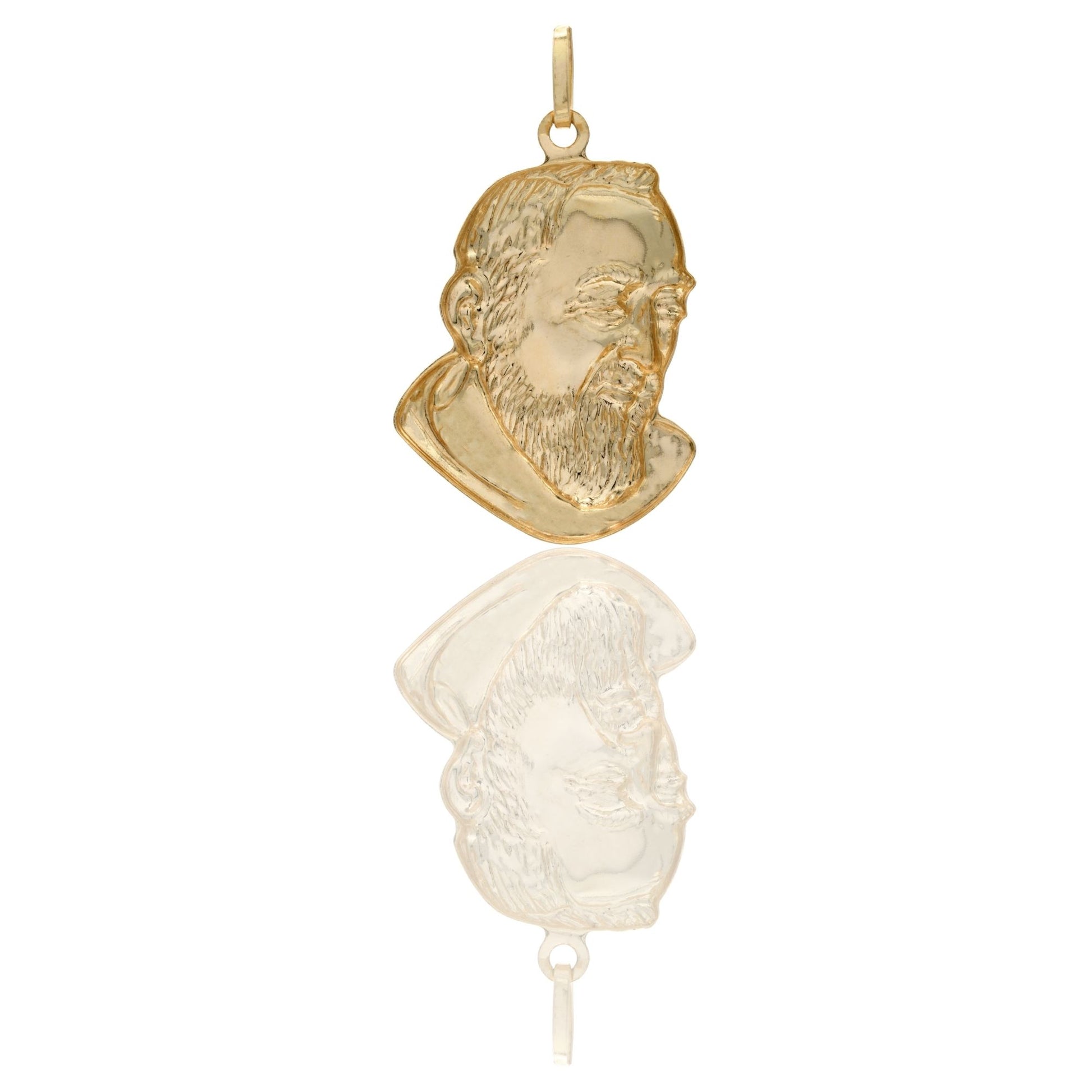 Ciondolo Oro Giallo Oro 18 carati Padre Pio   Solo Oro cm.3,5