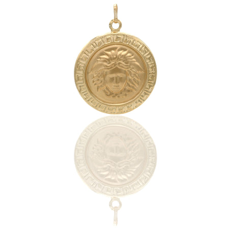 Ciondolo Oro Giallo Oro 18 carati Volto Medusa Tondo Solo Oro cm.4